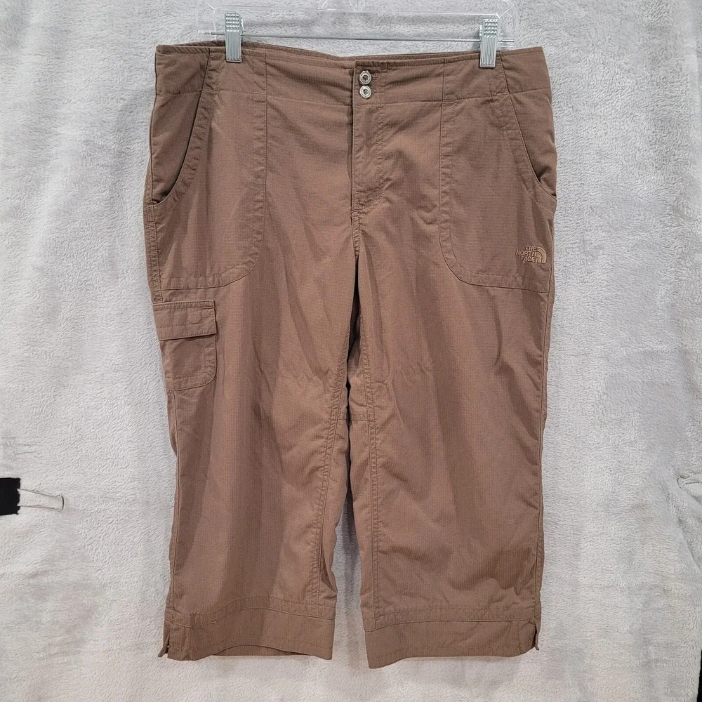 The North Face Capri‎ Pants Women's 12 Brown Cargo Hiking Drawstring